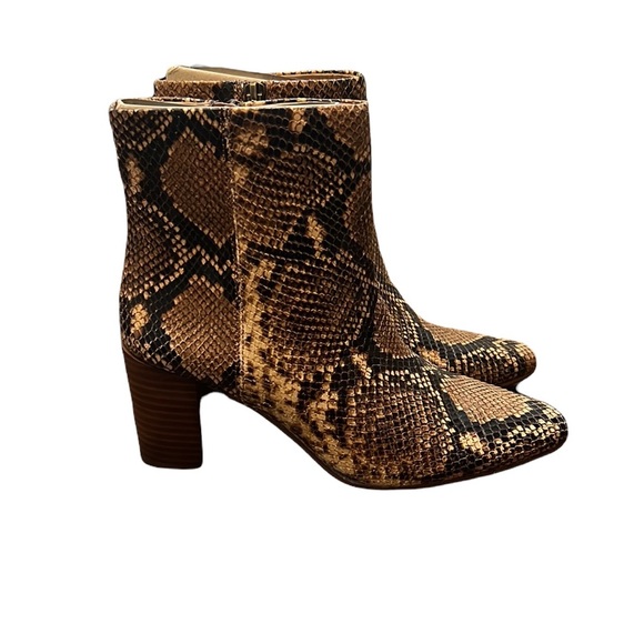 Madewell The Fiona Bootie in Wood Ash Multi Snake Embossed Leather Size 6 - Picture 4 of 8